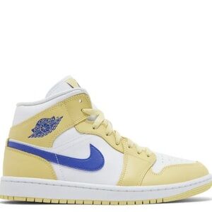 Nike Air Jordan Mid in lemon yellow and Blue